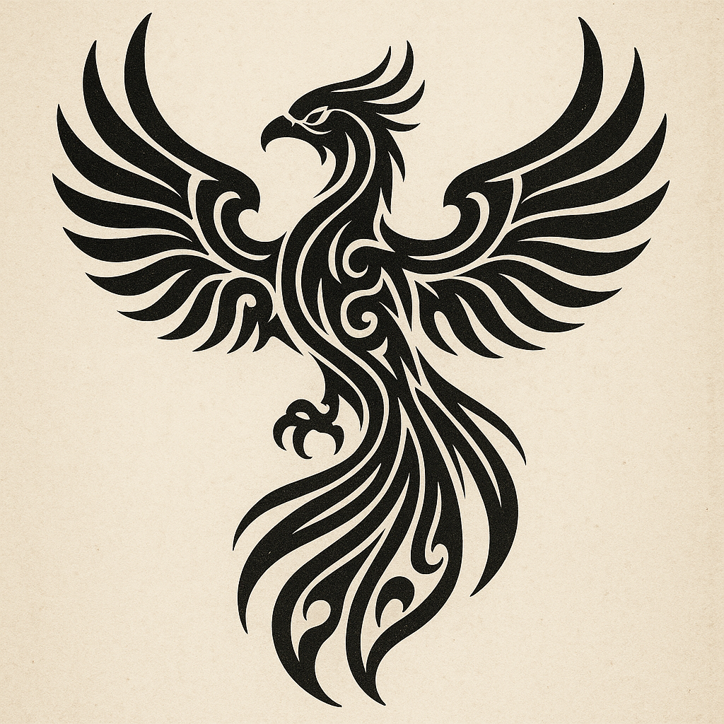 AI Generated Tribal Phoenix Tattoo